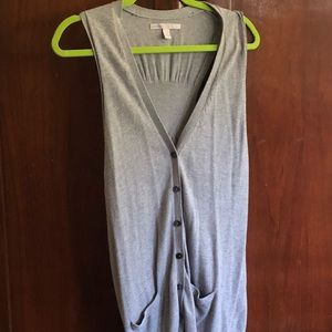 Old Navy Gray Sleeveless Sweater Cardigan Sz L